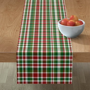 Round Tablecloth Kelly Green Green Plaid Winter Baby Boy Tartan Cotton Sateen